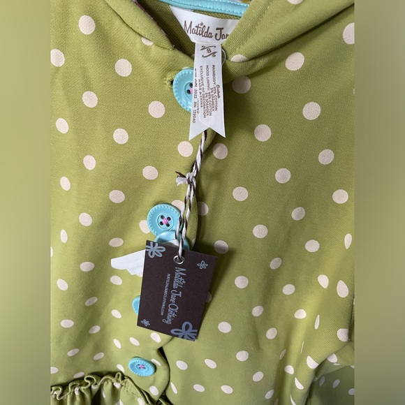 Matilda Jane Clothing Girls Size 8 NWT Willow Dot Peplum Hoodie Jacket - Picture 3 of 4